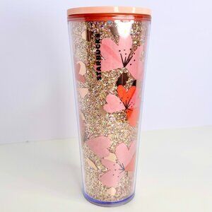 Starbucks 2020 Valentine's Pink HEARTS Acrylic Tumbler Cold Cup, 24 Fl‎ Oz